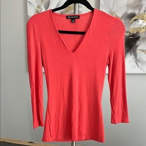 INC International Concepts Coral Fitted 3/4 Sleeve Blouse
